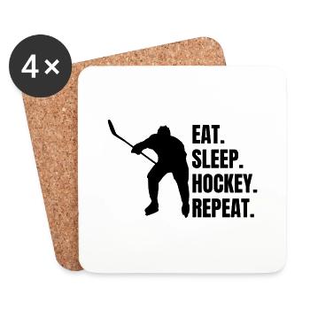 Cadeau de hockey sur glace Sports d'hiver Équipe de hockey sur glace - Dessous de verre (lot de 4) - blanc - Devant