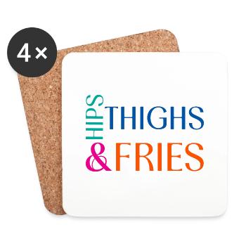 Hanches Cuisses et frites 2 - Dessous de verre (lot de 4) - blanc - Devant