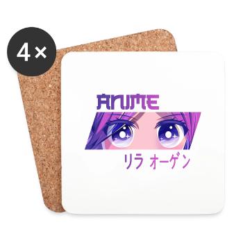 Anime violette Augen Anime violet eyes - Untersetzer (4er-Set) - Weiß - Vorne
