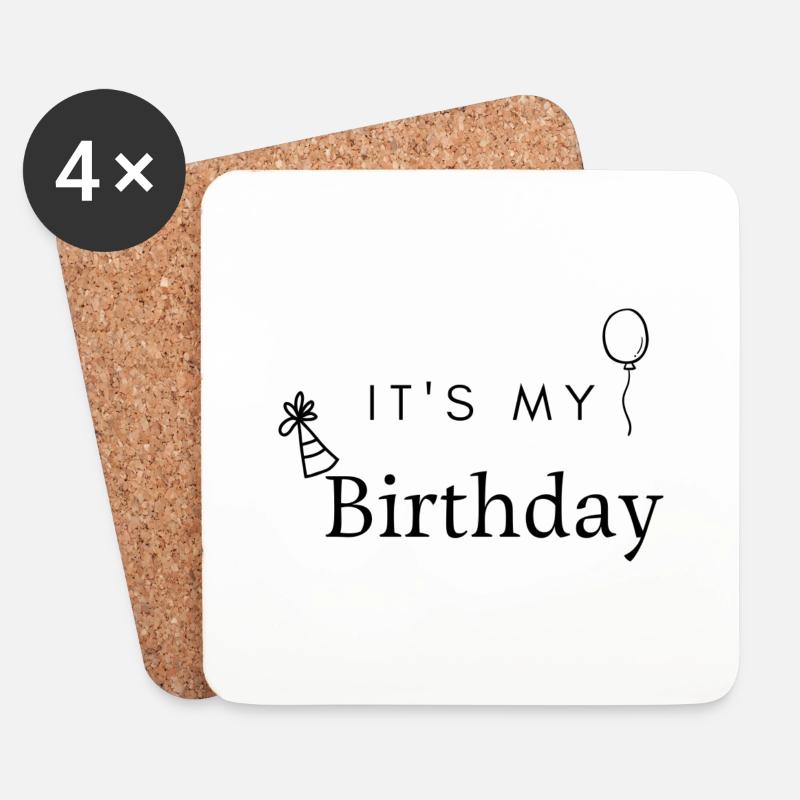 Its my birthday - Untersetzer (4er-Set) - Weiß