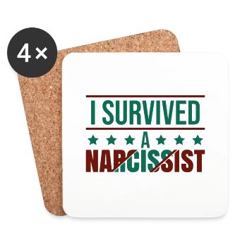 I Survived A Narcissist - Coasters (set of 4) - white - Front