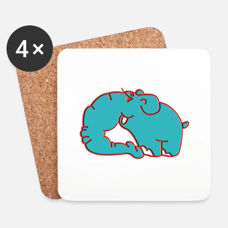 L fant Elefant - Untersetzer (4er-Set) - Weiß