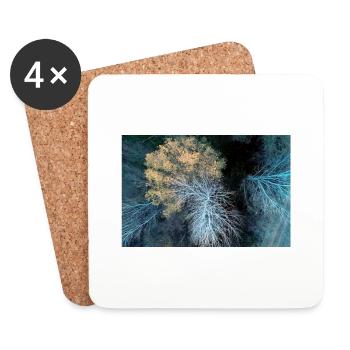 arbres - Dessous de verre (lot de 4) - blanc - Devant