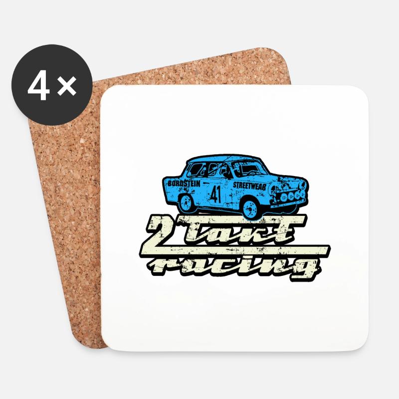 Trabi 2 Takt Racing - Untersetzer (4er-Set) - Weiß