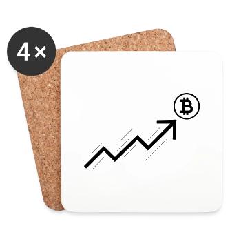 Bitcoin Trading Crypto Aktien - Untersetzer (4er-Set) - Weiß - Vorne
