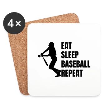 Baseball Baseball Game Gift Baseball Lovers - Dessous de verre (lot de 4) - blanc - Devant