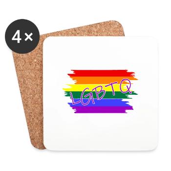 LGBTQ - Untersetzer (4er-Set) - Weiß - Vorne
