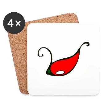 Chili - Untersetzer (4er-Set) - Weiß - Vorne
