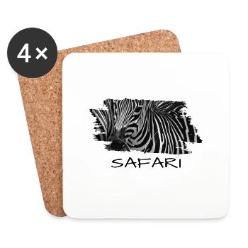 Safari Zebra Tanzania - Untersetzer (4er-Set) - Weiß - Vorne