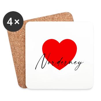 i Love Norderney - Untersetzer (4er-Set) - Weiß - Vorne