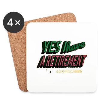 cycling statement gift idea fun swimming - Coasters (set of 4) - white - Front