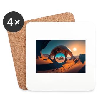 desert trip by daniel costa - Coasters (set of 4) - white - Front