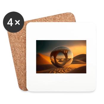 desert trip by daniel costa 2 - Coasters (set of 4) - white - Front