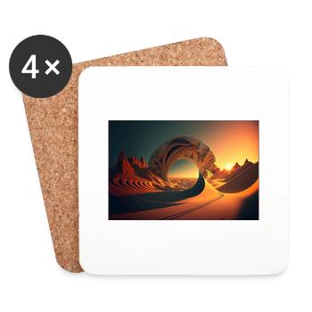 desert trip by daniel costa 3 - Coasters (set of 4) - white - Front