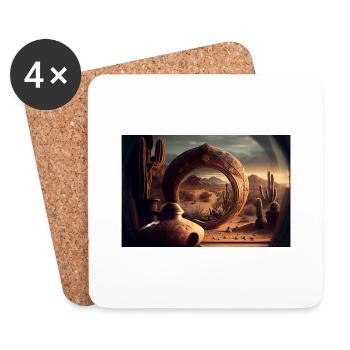 olho deserto by daniel costa - Coasters (set of 4) - white - Front