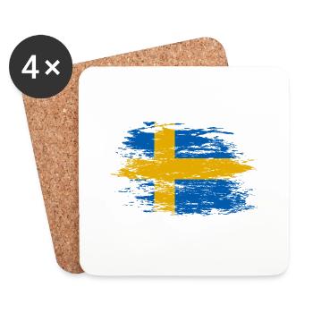 Sweden flag used - Coasters (set of 4) - white - Front