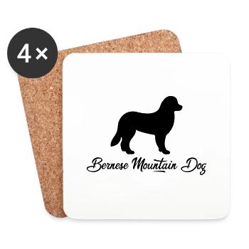 Bernese Mountain Dog - Coasters (set of 4) - white - Front