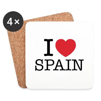 J’aime l’Espagne | J’aime l’españa | I Coeur Espagne - Dessous de verre (lot de 4) - blanc - Devant
