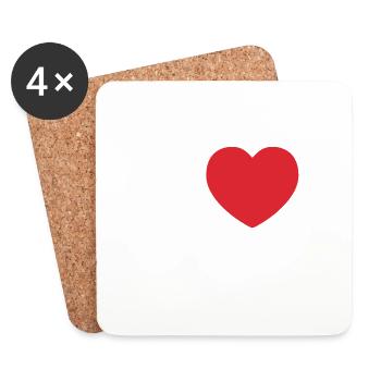 J’adore Londres | J’adore LDN | I Heart Londres - Dessous de verre (lot de 4) - blanc - Devant