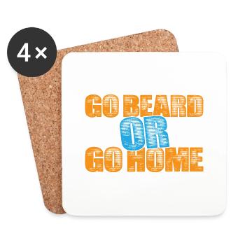 Go Beard or go Home - Untersetzer (4er-Set) - Weiß - Vorne