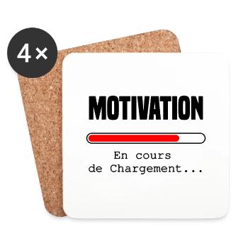 Motivation en cours de chargement - Dessous de verre (lot de 4) - blanc - Devant