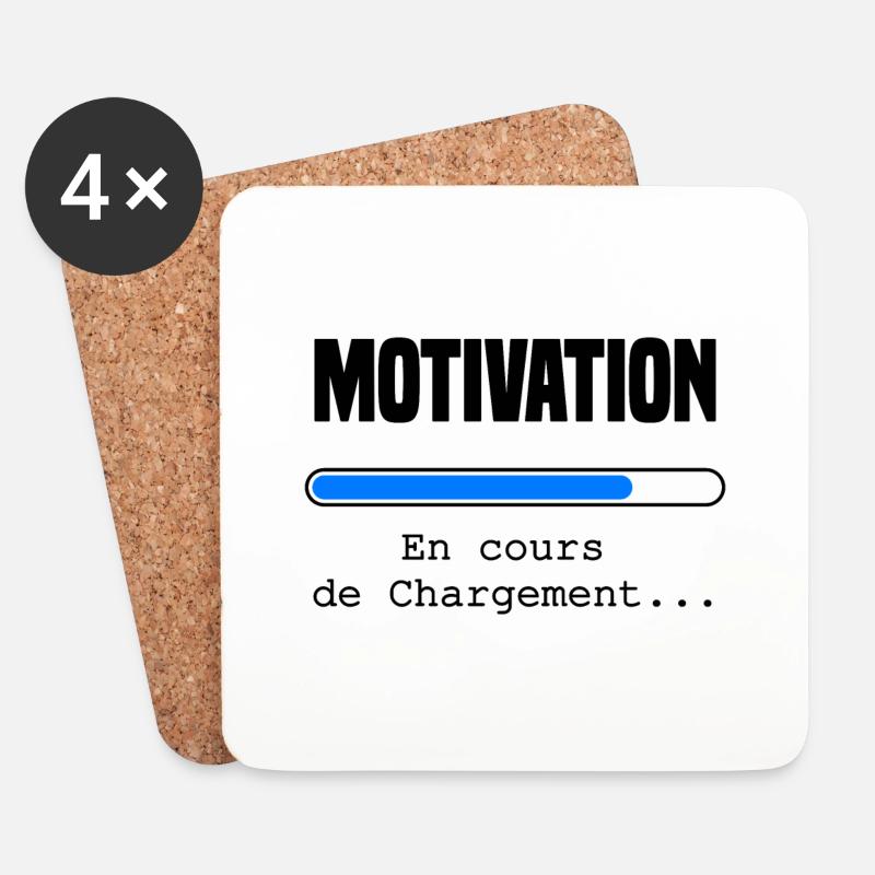 Motivation lädt - Untersetzer (4er-Set) - Weiß