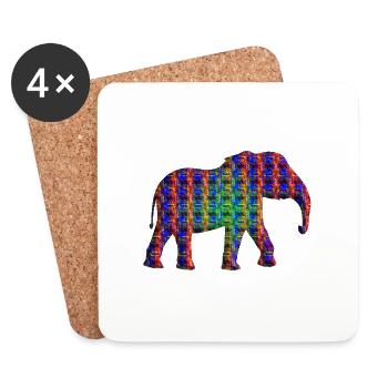 Elefant fantasy - Untersetzer (4er-Set) - Weiß - Vorne