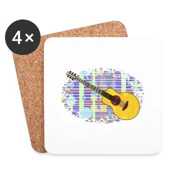 Gitarre - Untersetzer (4er-Set) - Weiß - Vorne