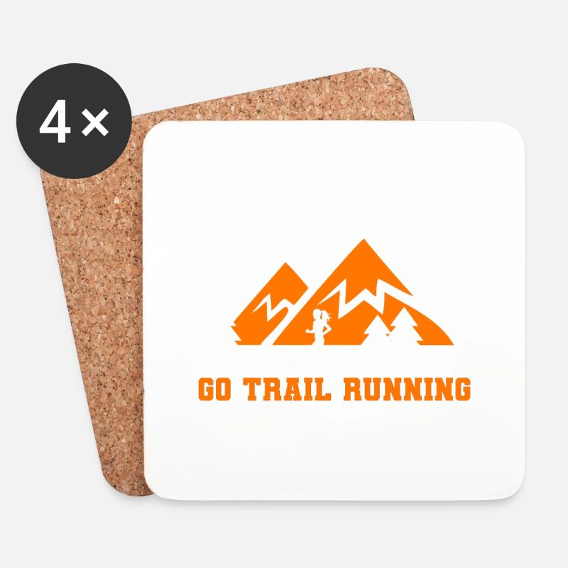 Trail Runner Running Joggen Jogger I Geschenk - Untersetzer (4er-Set) - Weiß