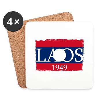 Laos Lao Laotians Pride Flag County I Gift - Coasters (set of 4) - white - Front