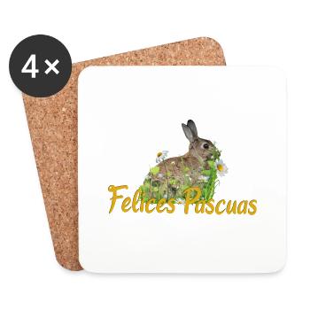 felices pascuas Frohe Ostern - Untersetzer (4er-Set) - Weiß - Vorne