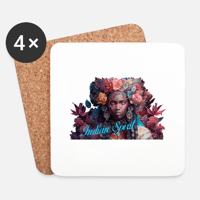 Indian Spirit Geschenk - Untersetzer (4er-Set) - Weiß