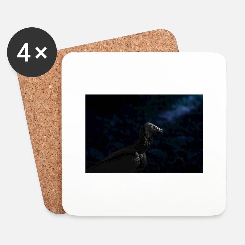 vulture - Coasters (set of 4) - white