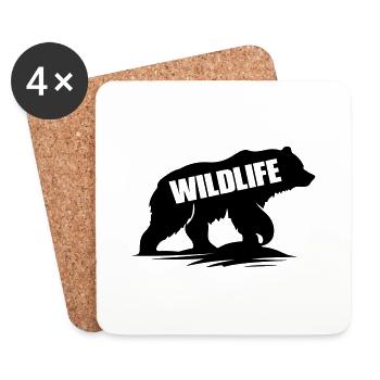 Bear Wildlife - Coasters (set of 4) - white - Front