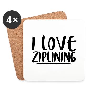 I Love Ziplining 3 - Untersetzer (4er-Set) - Weiß - Vorne