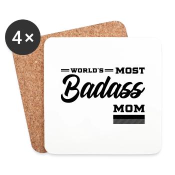 World's Most Badass Mom - Mother's Day Funny Gift - Coasters (set of 4) - white - Front