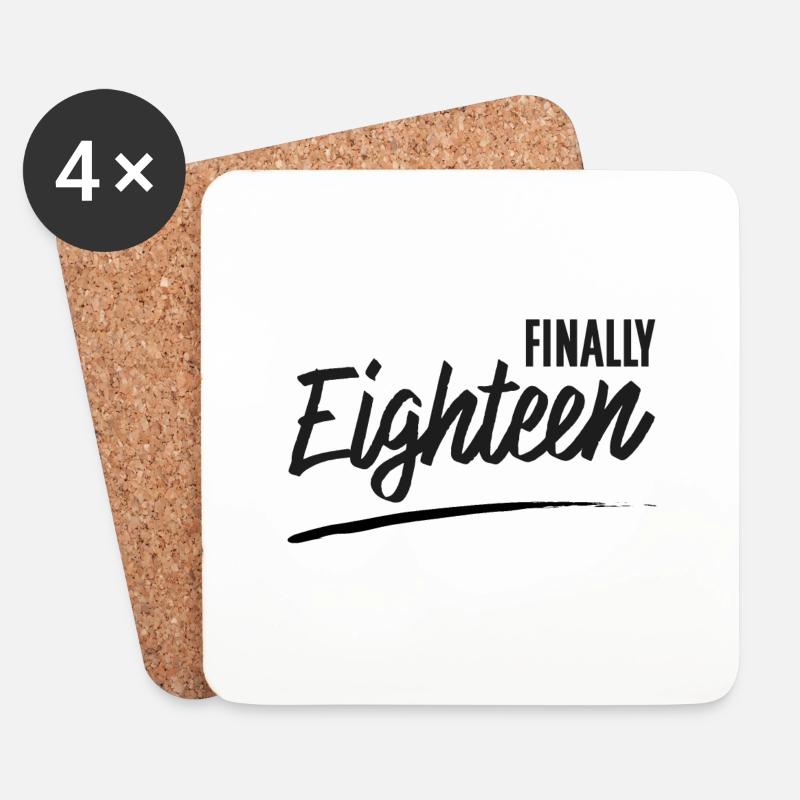 finally eighteen - Coasters (set of 4) - white