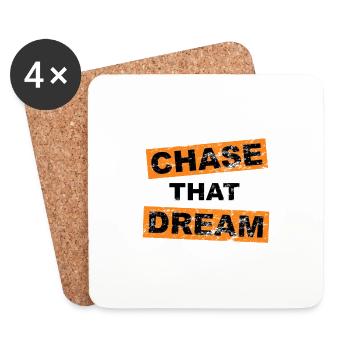 Chase that dream saying lettering - Coasters (set of 4) - white - Front