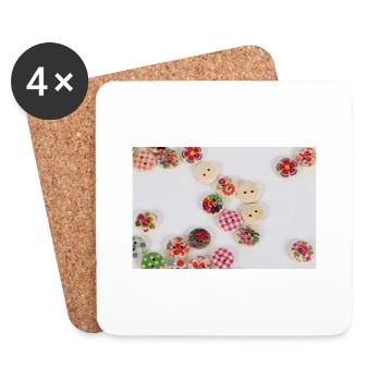 Boutons colorés - Dessous de verre (lot de 4) - blanc - Devant