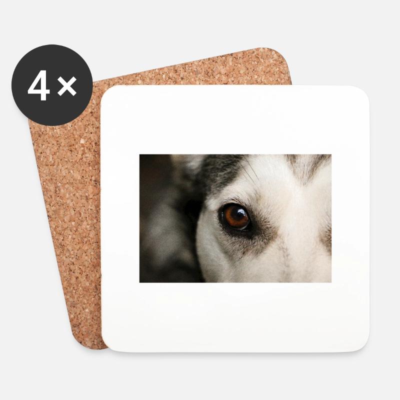 Huskyauge - Untersetzer (4er-Set) - Weiß