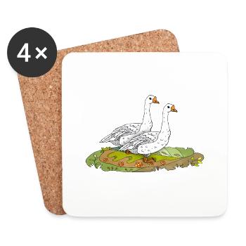Geese - Coasters (set of 4) - white - Front