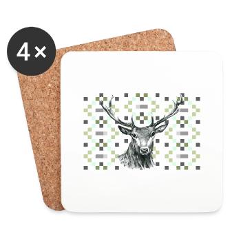 Deer - Coasters (set of 4) - white - Front