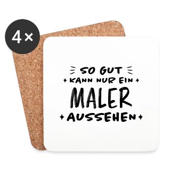 Maler Witz Spruch Meister Lackierer Maler Geschenk - Untersetzer (4er-Set) - Weiß - Vorne