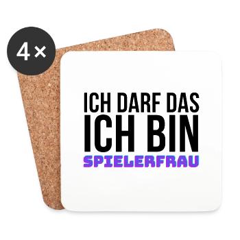 Spielerfrau - Untersetzer (4er-Set) - Weiß - Vorne