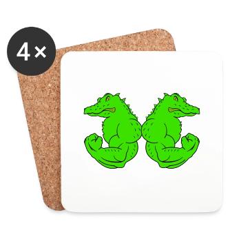 strong crocodiles - Coasters (set of 4) - white - Front