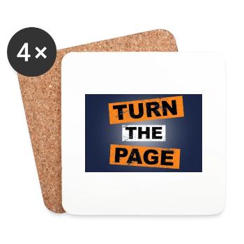 Tourner la page en disant lettrage - Dessous de verre (lot de 4) - blanc - Devant