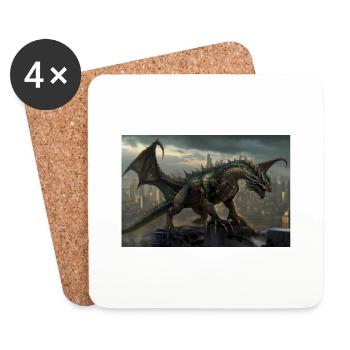Dragon 3 - Untersetzer (4er-Set) - Weiß - Vorne