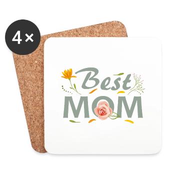 Meilleure maman - Dessous de verre (lot de 4) - blanc - Devant