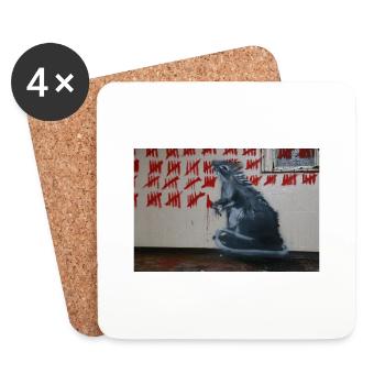 rat art - Coasters (set of 4) - white - Front