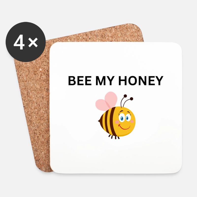BEE MY HONEY - Coasters (set of 4) - white